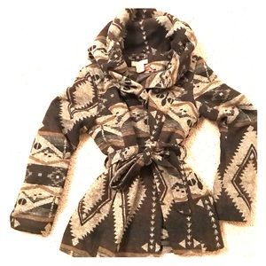 Paris Blues Large Tribal Coat Jacket Hoody